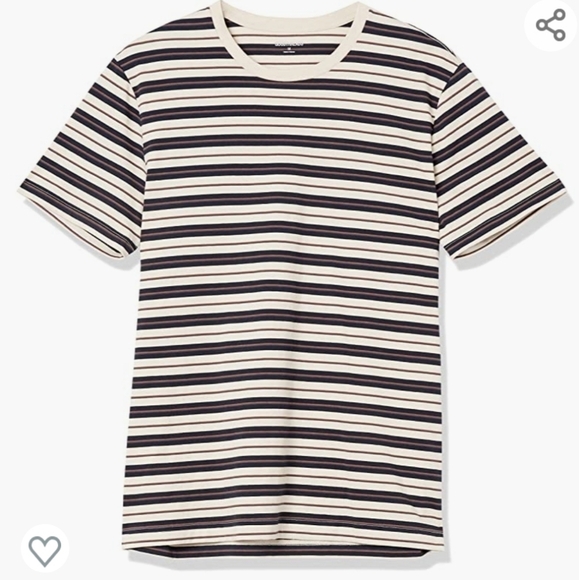 Goodthreads Blue and Cream XL Tall Slim-Fit Short-Sleeve Cotton Crewneck… - Picture 3 of 5